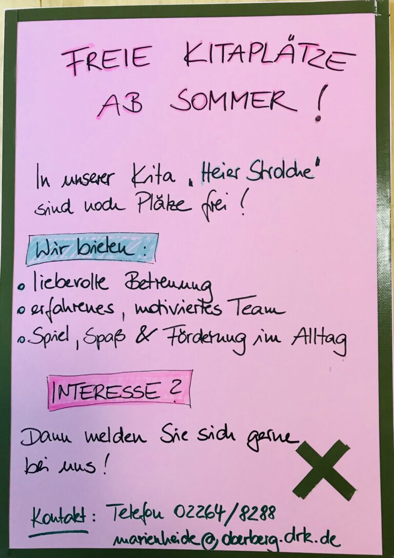 Freie Kita-Plätze für August 2026